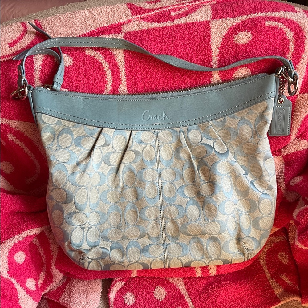 Coach Light Blue Signature Shoulder Bag